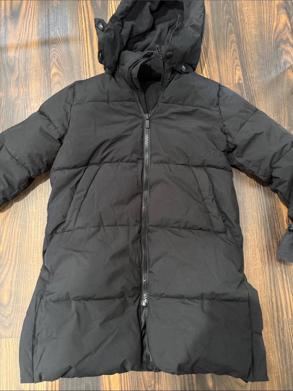 all in motion Black Puffer Hooded Kids Coat